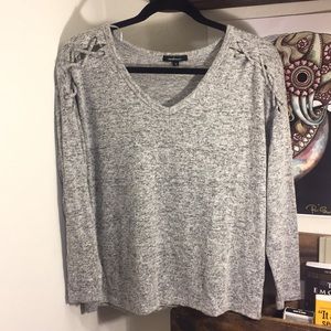 Heather gray blouse